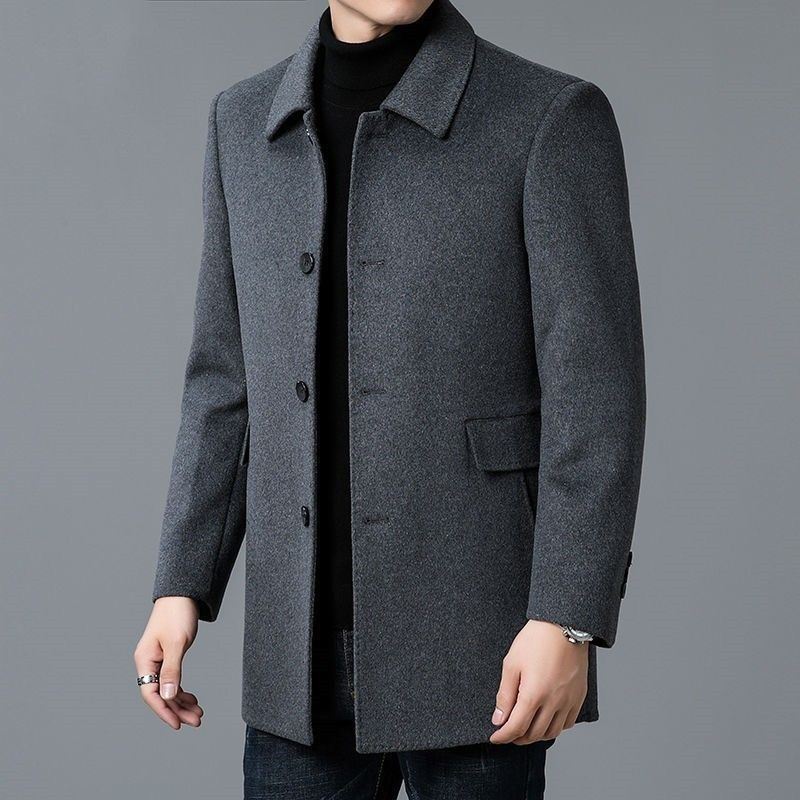 Muffler Men Wool - معطف رجالي أبيض من مزيج الصوف