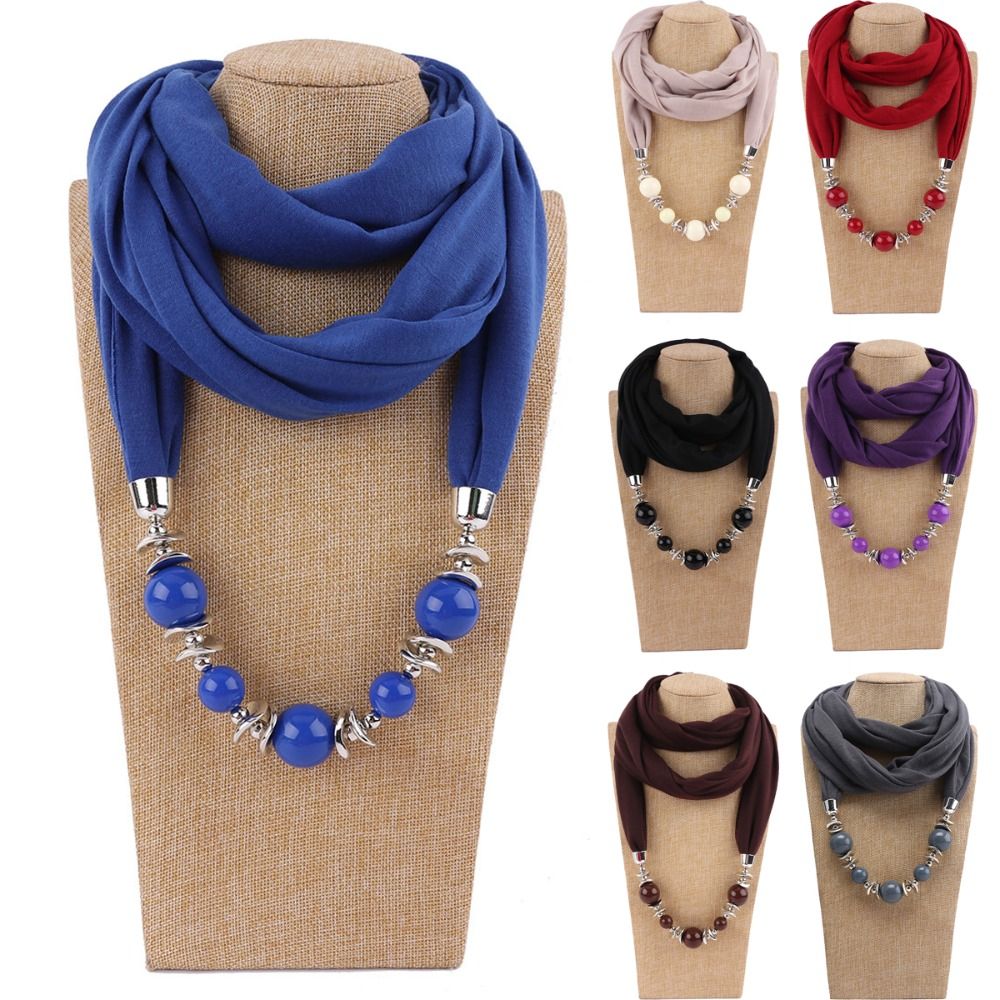 Infinity Scarf Knit - وشاح شيفون أنيق مزين بالخرز بأسلوب