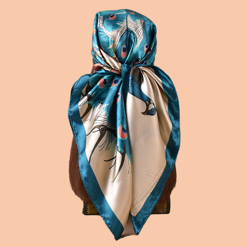Scarf Silk Square - 1 قطعة وشاح مربع كبير للسيدات
