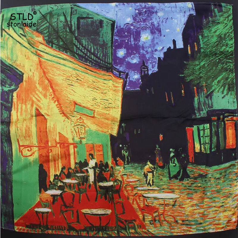 وشاح حريري مربع مطبوع عليه لوح - مراجعة Scarf Silk Square وسعره