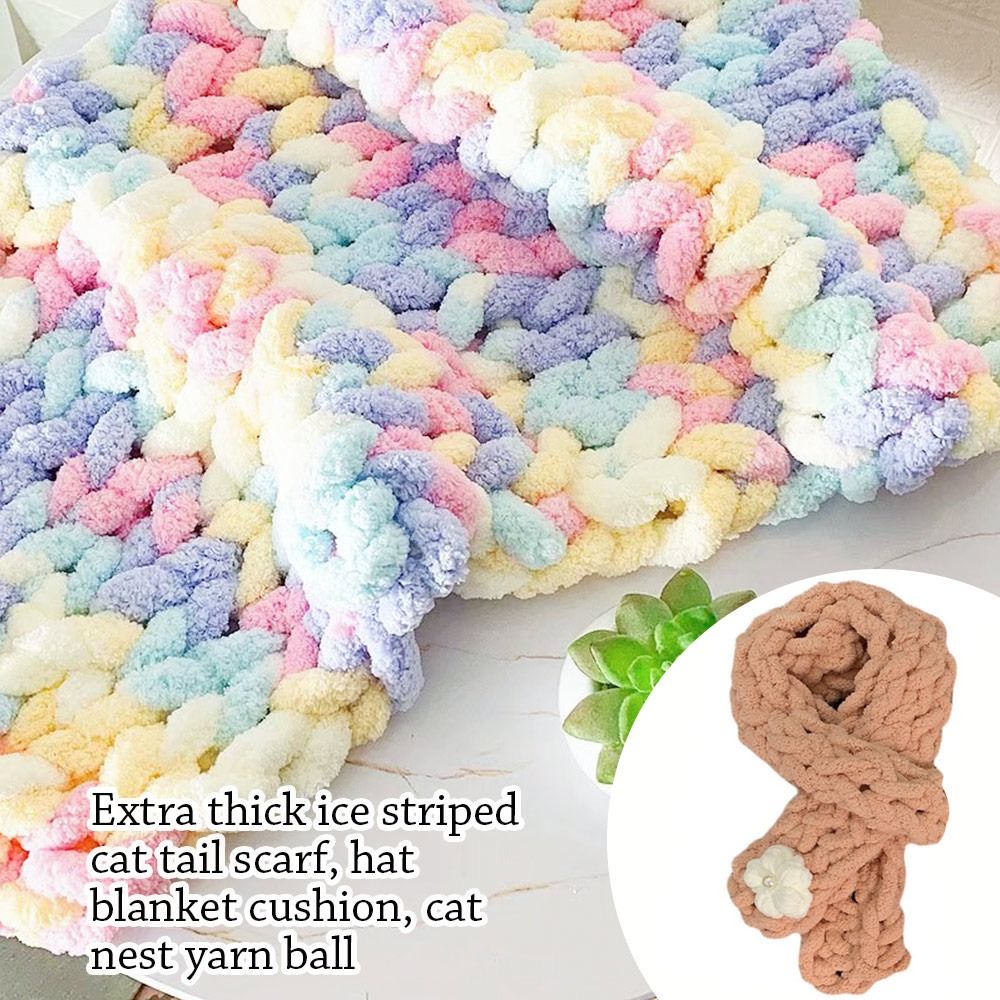 خيوط متعددة الشنيل للحياكة وال - مراجعة Woven Scarf Blanket وسعره