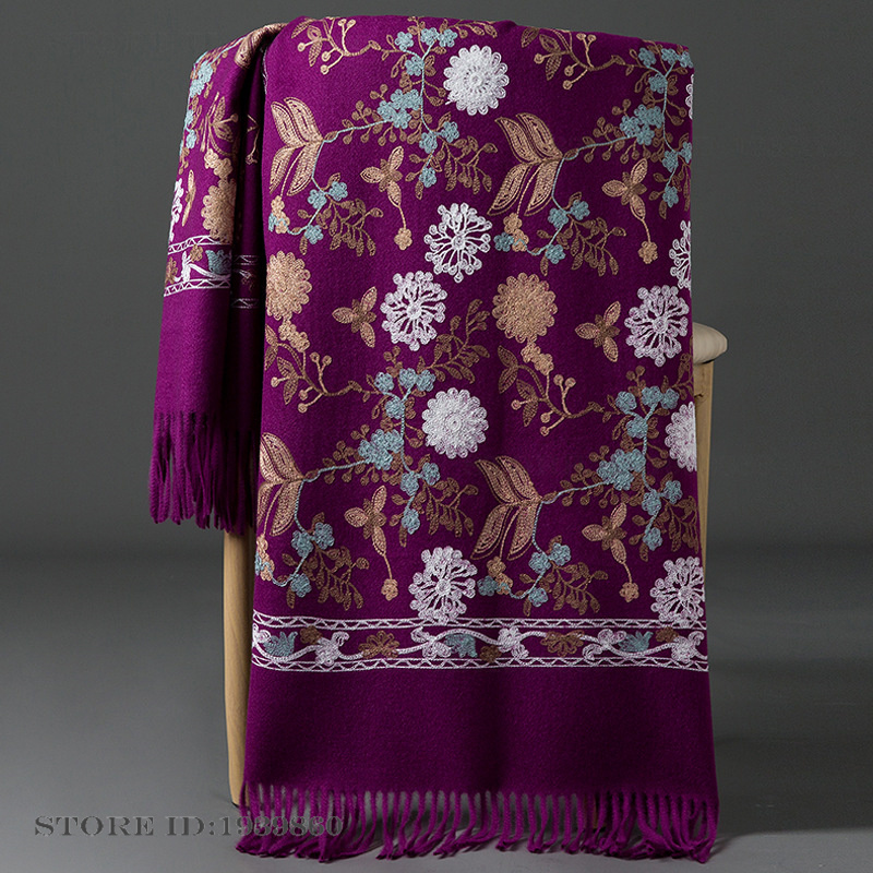 شال نسائي من الكشمير والباشمين - مراجعة Woven Scarf Blanket وسعره