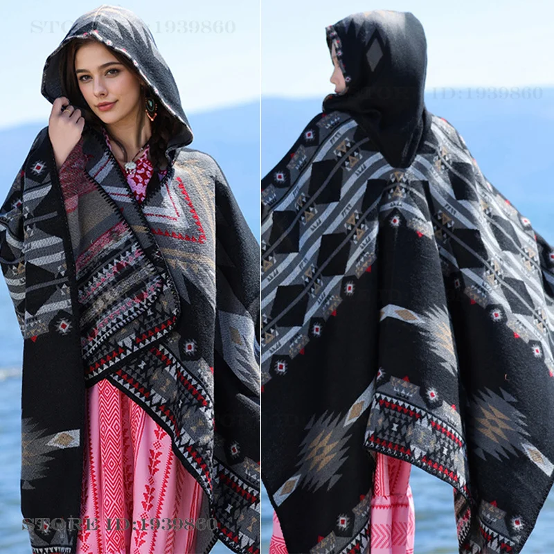 شال بغطاء رأس دافئ، عباءة سياح - مراجعة Woven Scarf Blanket وسعره