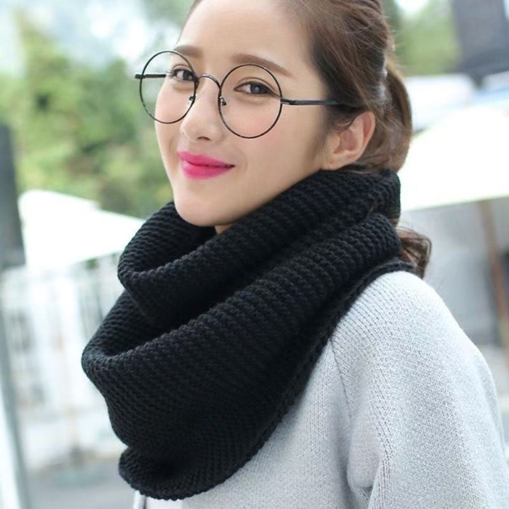 وشاح دائري بلون موحد، قابل للت - مراجعة Infinity Scarf Knit وسعره
