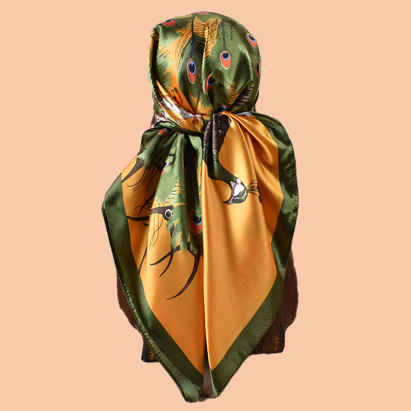 1 قطعة وشاح مربع كبير للسيدات  - مراجعة Scarf Silk Square وسعره